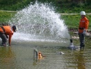 Die Schmutzwasserpumpe (Modell Chiemsee) in Aktion.
  