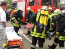 Schaubung an der Grundschule mit Einsatz von Atemschutz.
  